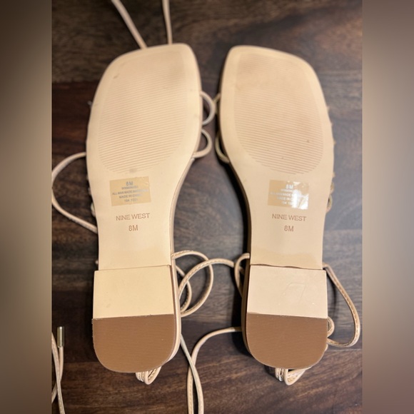 Nine West Woman’s Minus Ankle Wrap Flat Sandal, Size 8, Nude Sandal - Picture 2 of 3